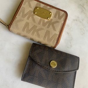 Michael Kors canvas/leather wallet and card holder.